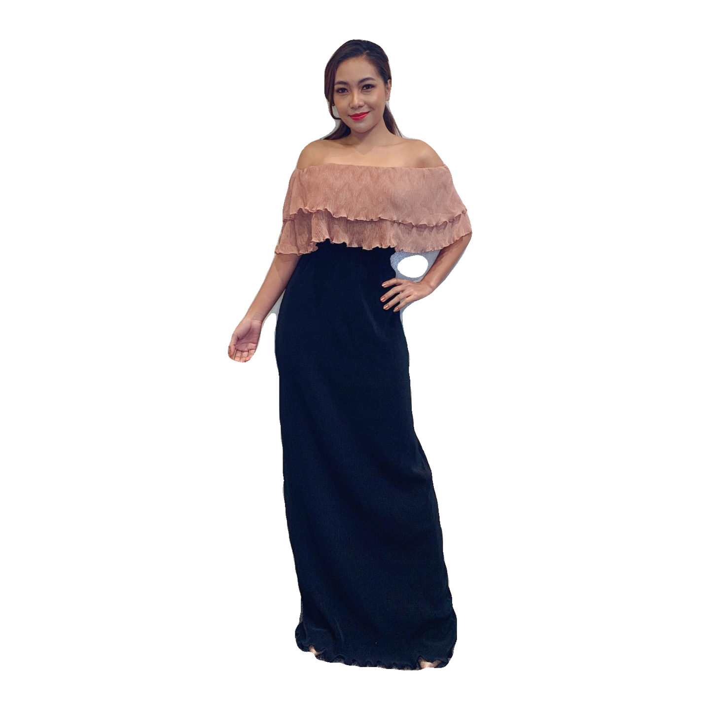 Off Shoulder Pleated Dress