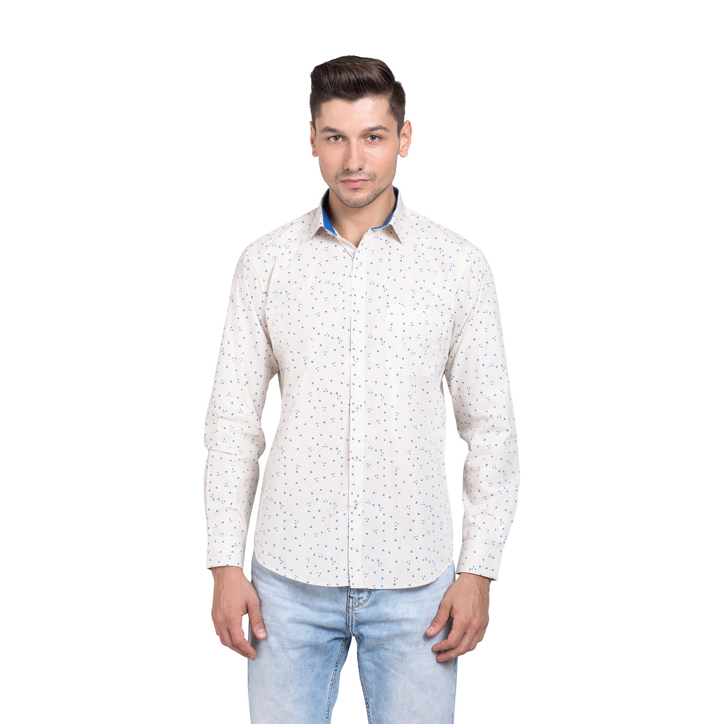 Aakaara Men's Splash Dots Printed Shirt 