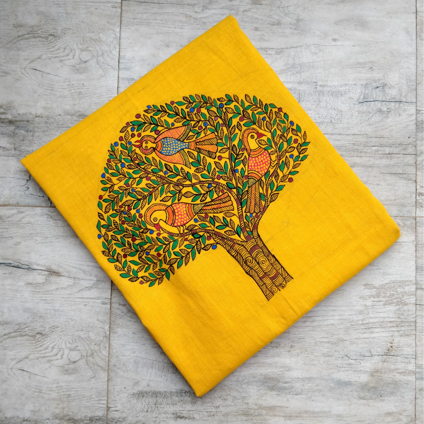 Tree Of Life - Unstitched Hand-painted Kurta Fabric