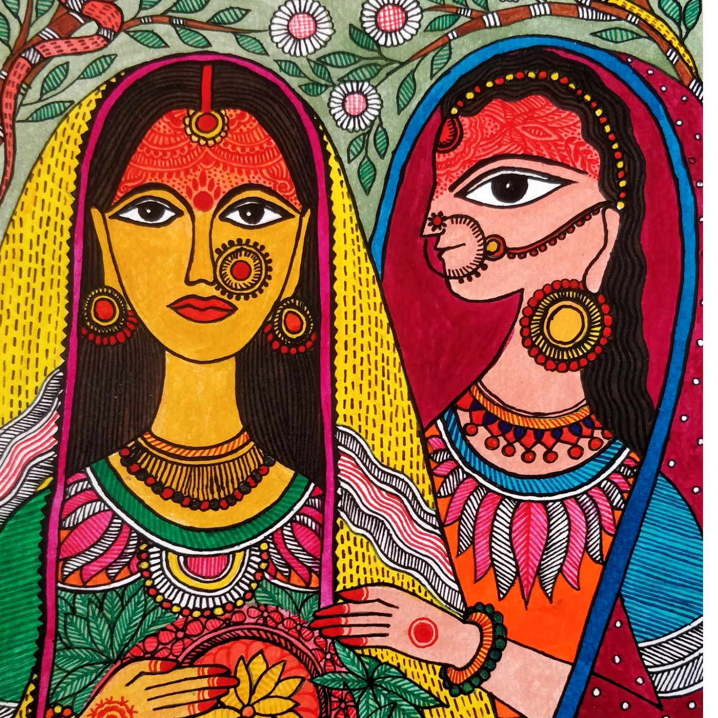 Madhushravani - Madhubani Painting on Paper