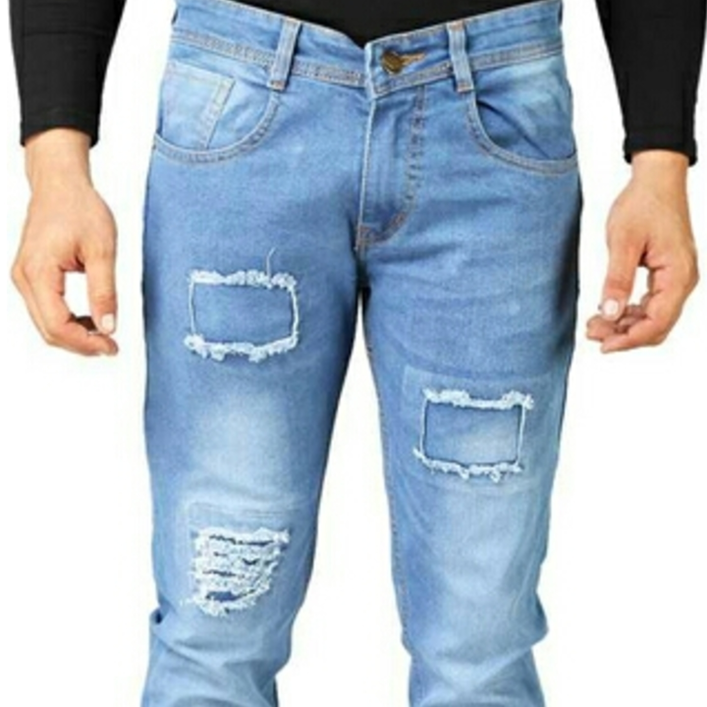 Cotton Blend Rugged Jeans