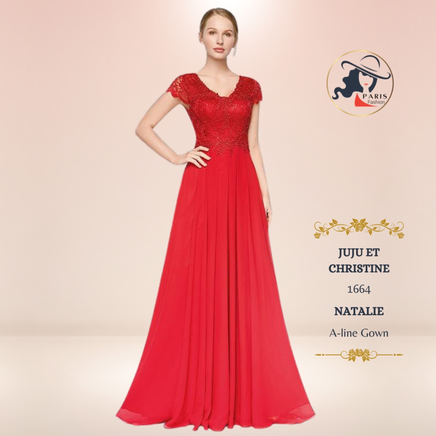 JUJU ET CHRISTINE PARIS 1664  NATALIE  A-line Gown
