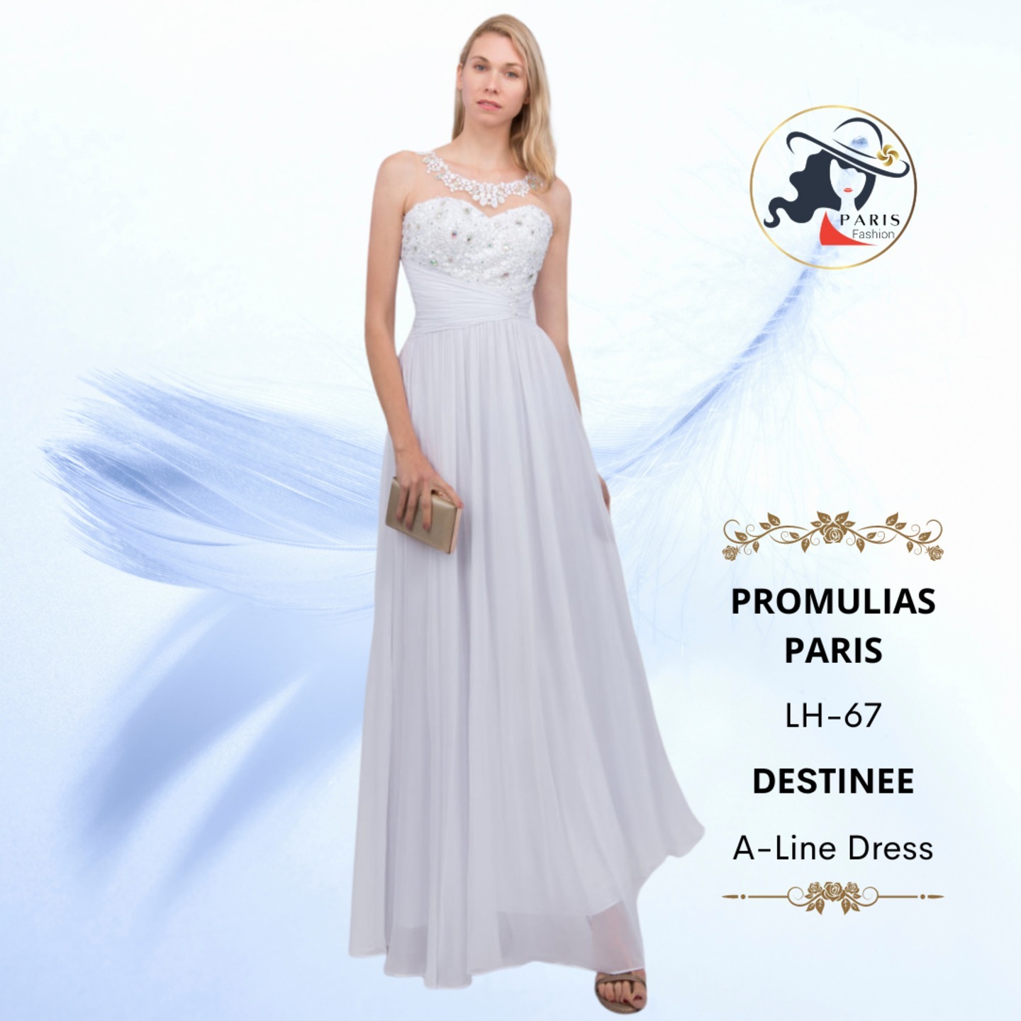 PROMULIAS PARIS  LH-67  DESTINEE  A-LINE DRESS