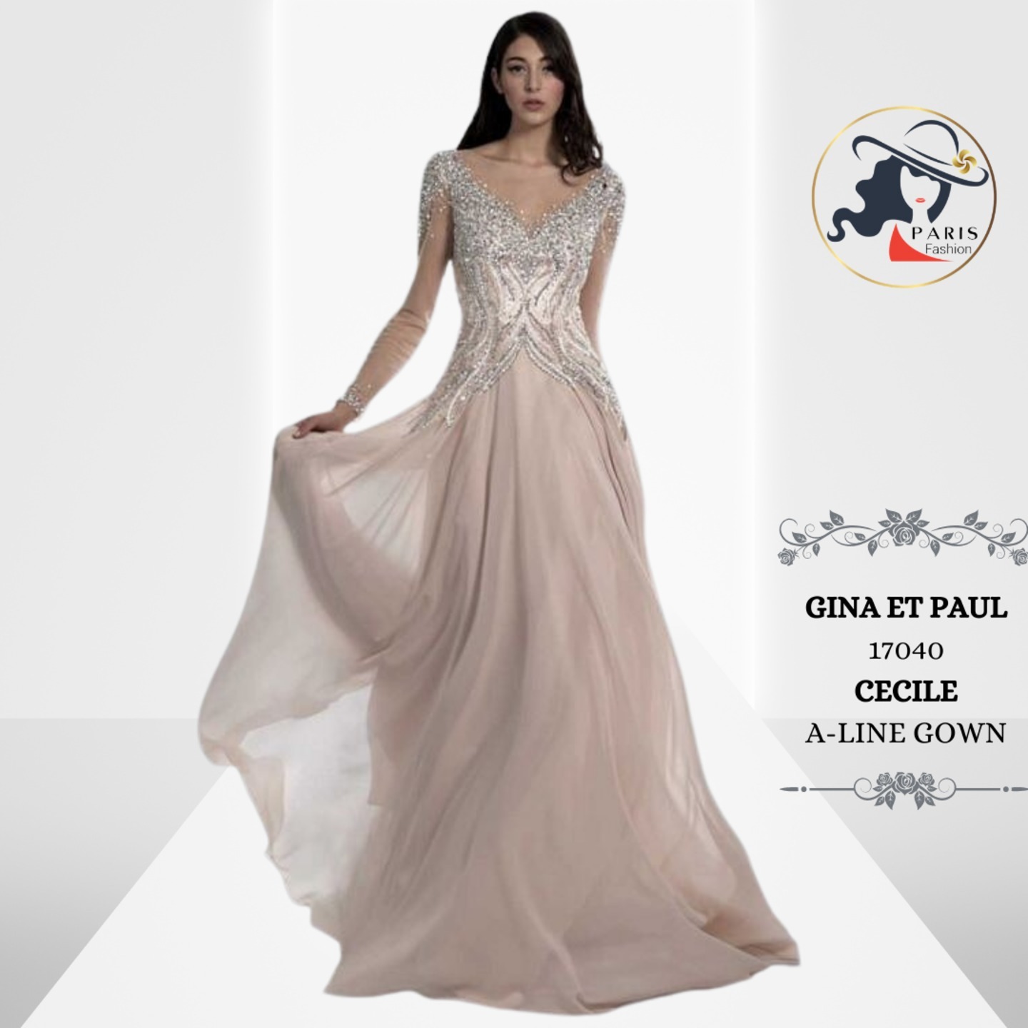 GINA ET PAUL 17040 CECILE A-LINE GOWN