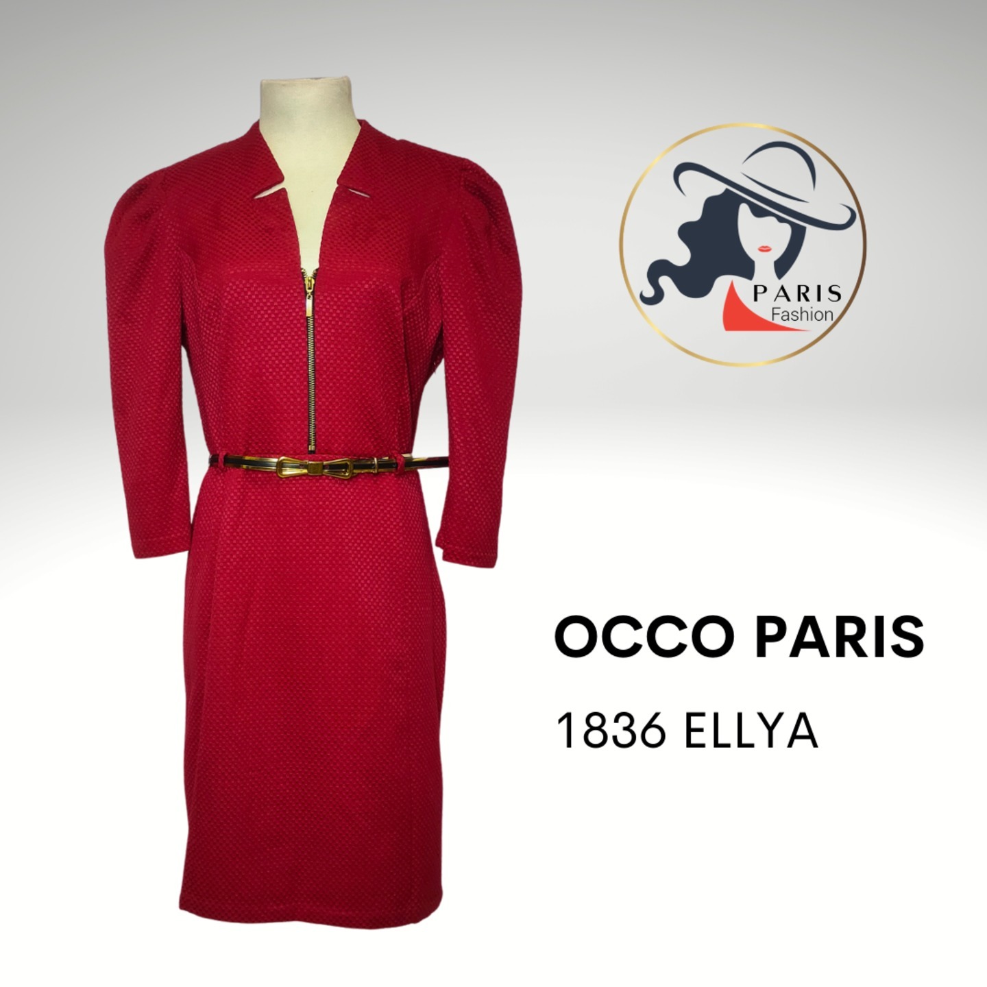 OCCO PARIS 1836 CYNTHIA DOUBLE MANDARIN COLLAR DRESS
