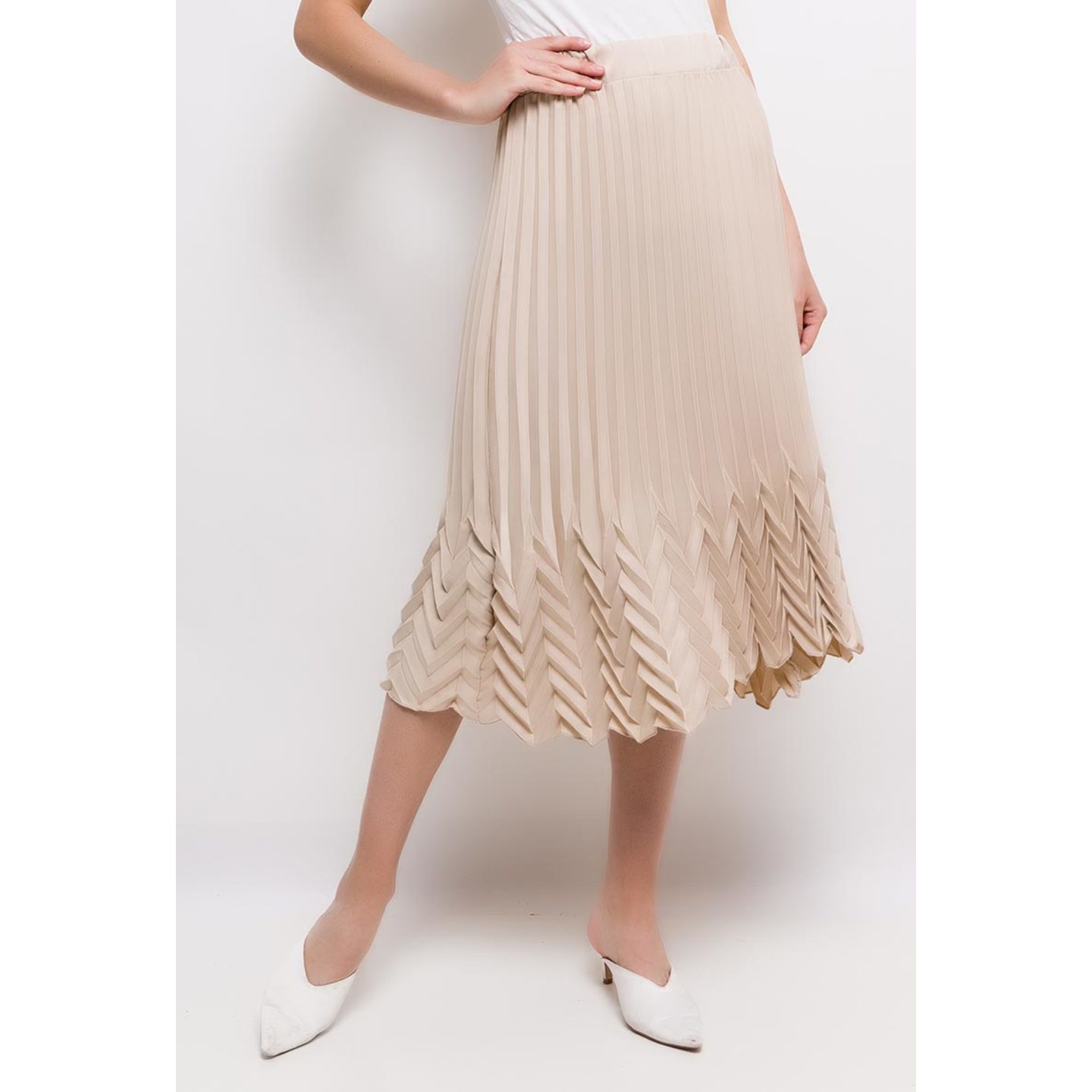 GARCONNE C6111 ORIGAMI MOULD PLEATED SKIRT