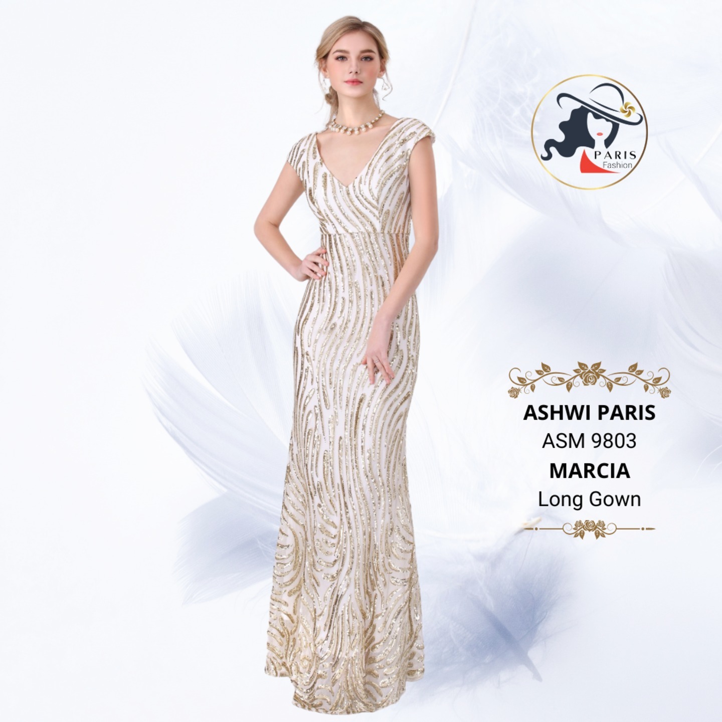 ASHWI PARIS ASM 9803 MARCIA Long Gown