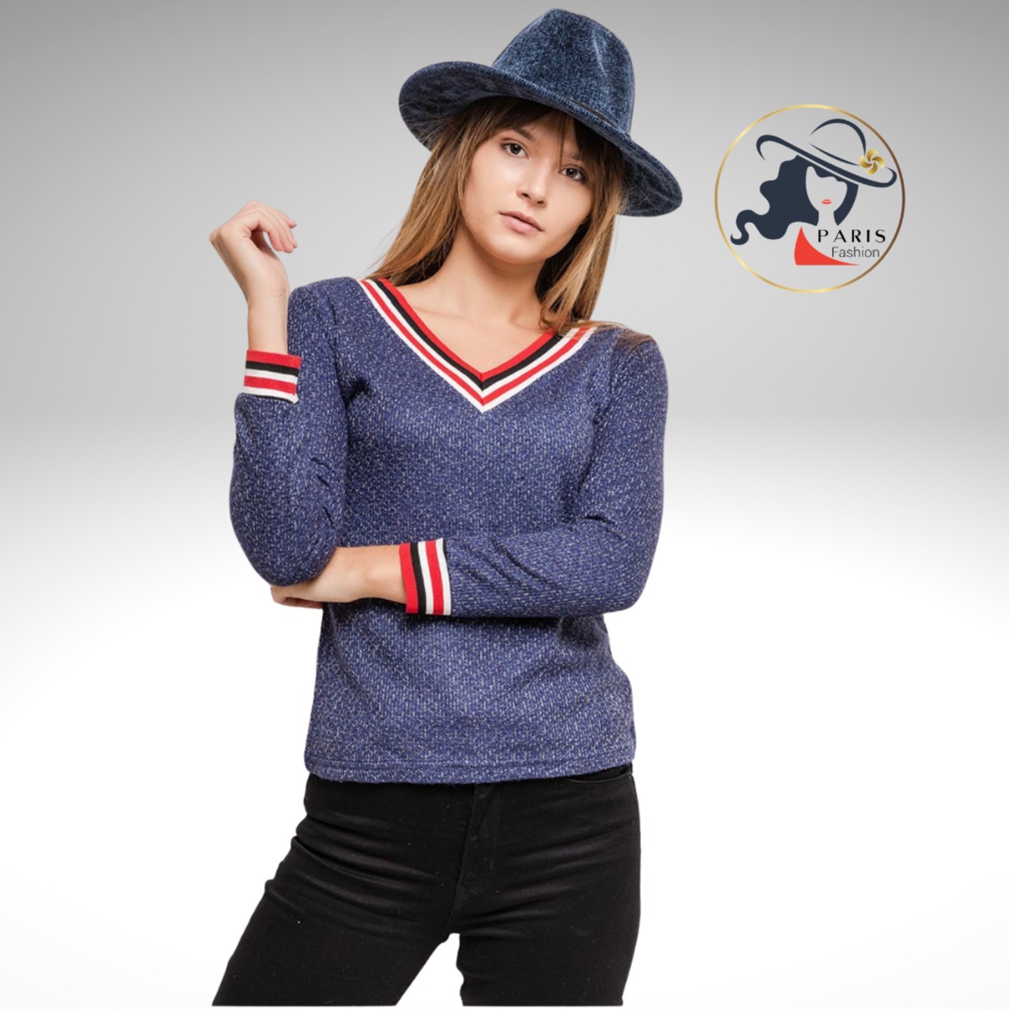 MOD STYLE 18205 LUREX SWEATER WITH STRIPES