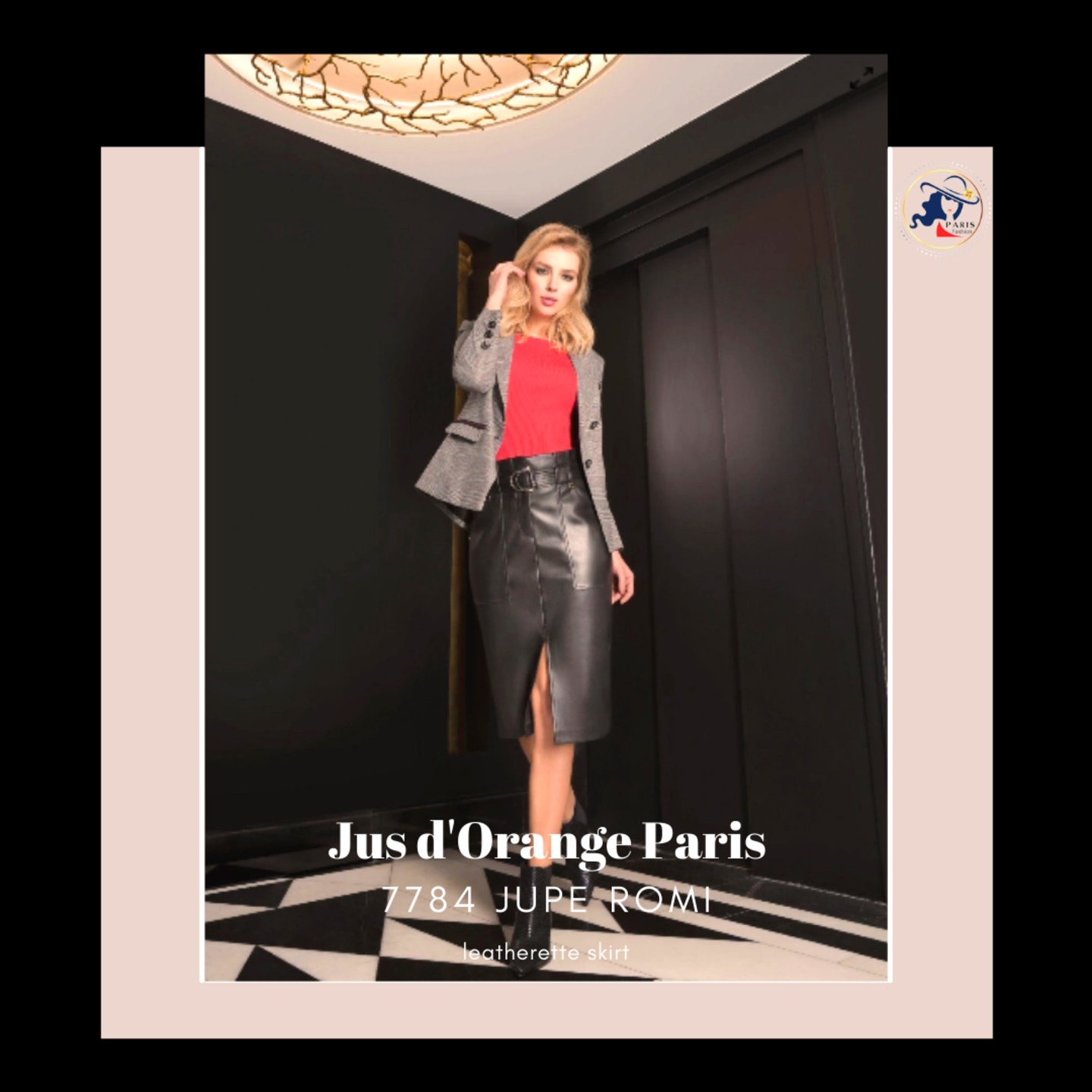 JUS DORANGE PARIS 7784 ROMI Leatherette Skirt