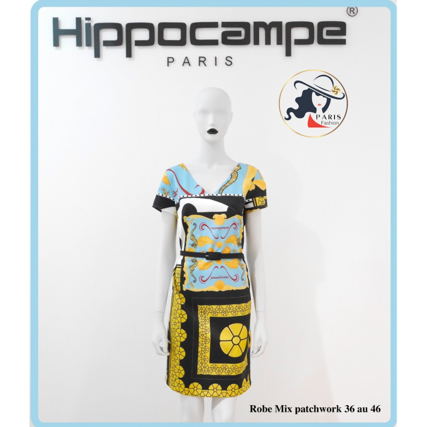 HIPPOCAMPE PARIS 3080 MIXED PATCHWORK DRESS