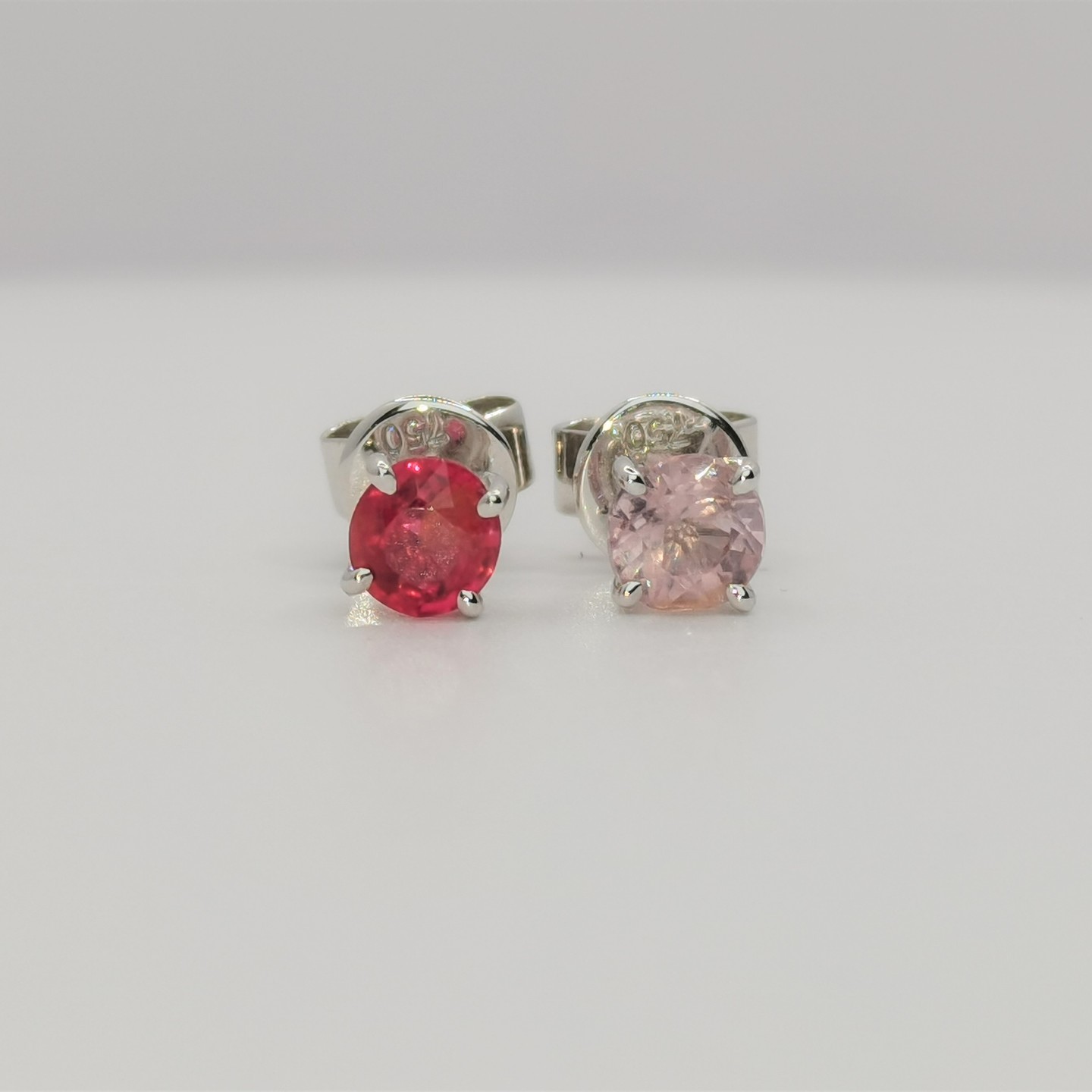 Red & Pink Spinel Stud Earrings