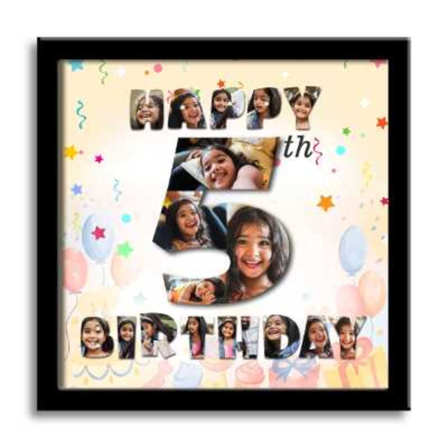 Number with collage photo