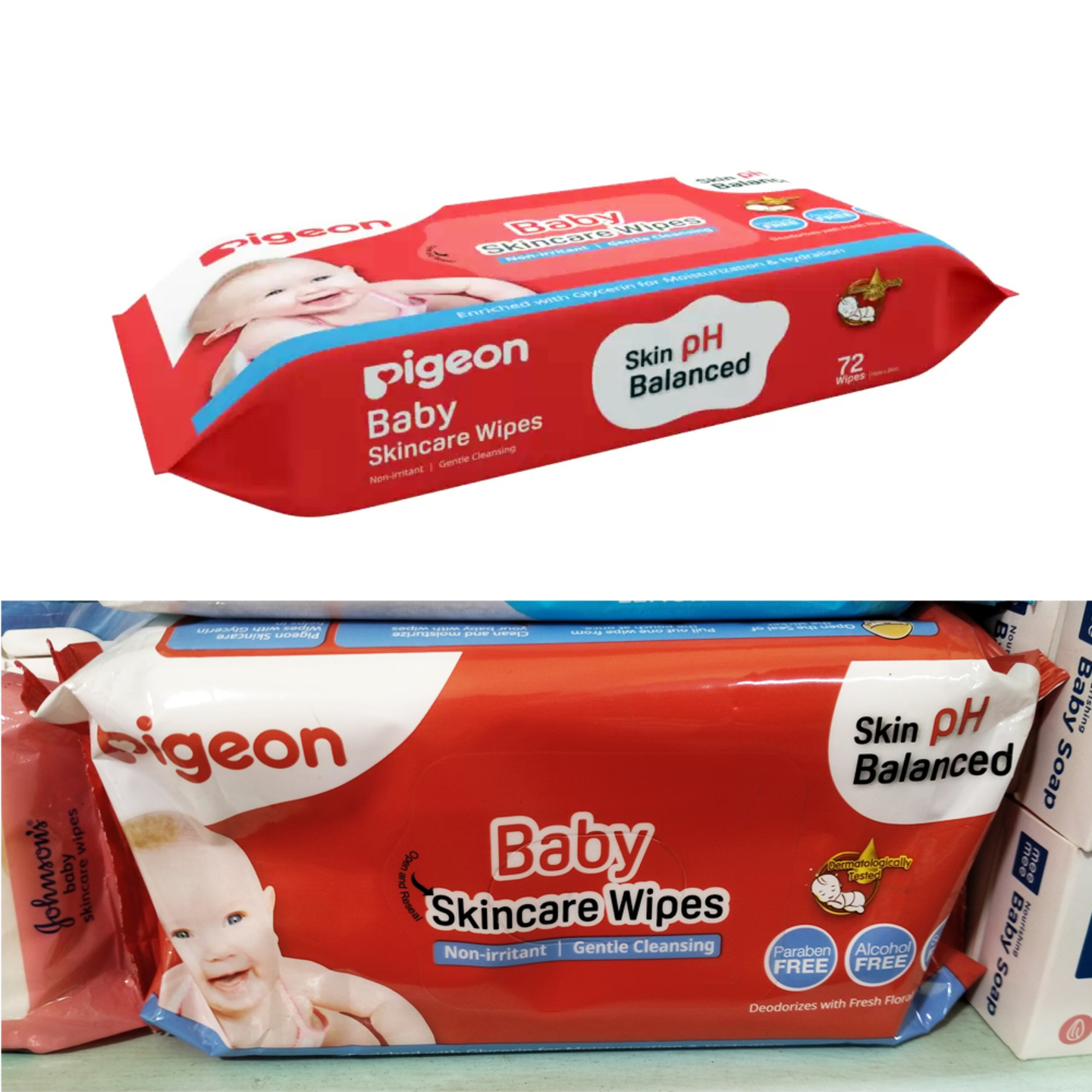 Pigeon BABY SKINCARE WIPES 72 SHEETS
