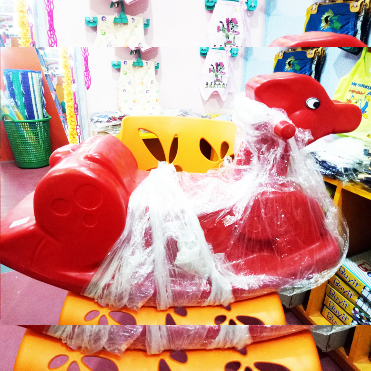Plastic Horse Ride On - Red 