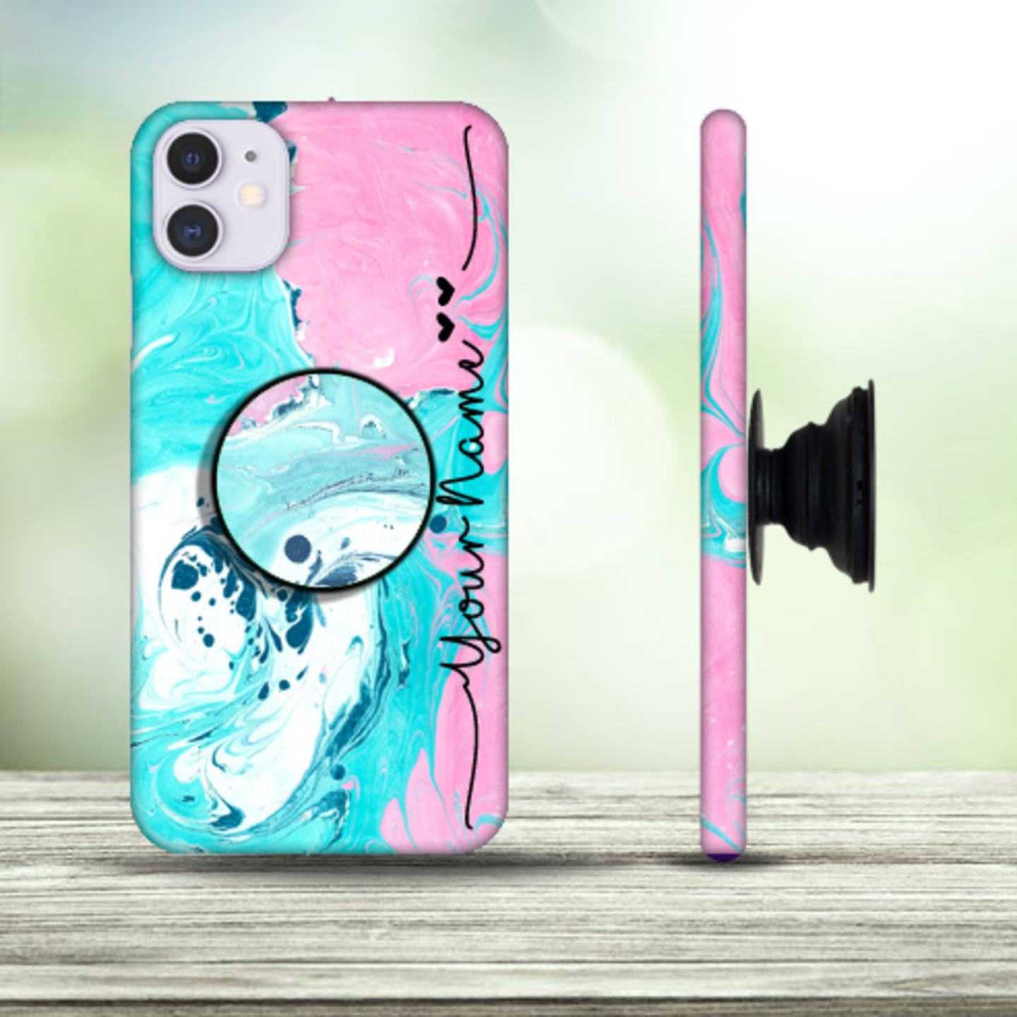 Mobile case with pop socket