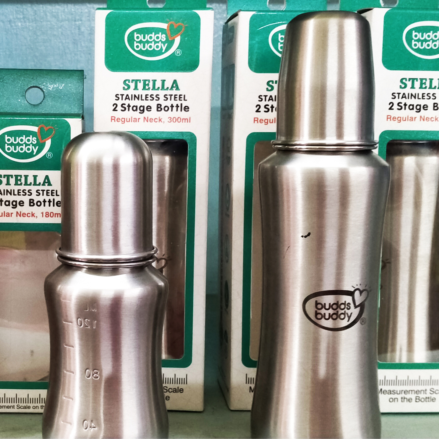 Buddsbuddy Stella Stainless Steel Feeding Bottle RN 260ml With ML Marking