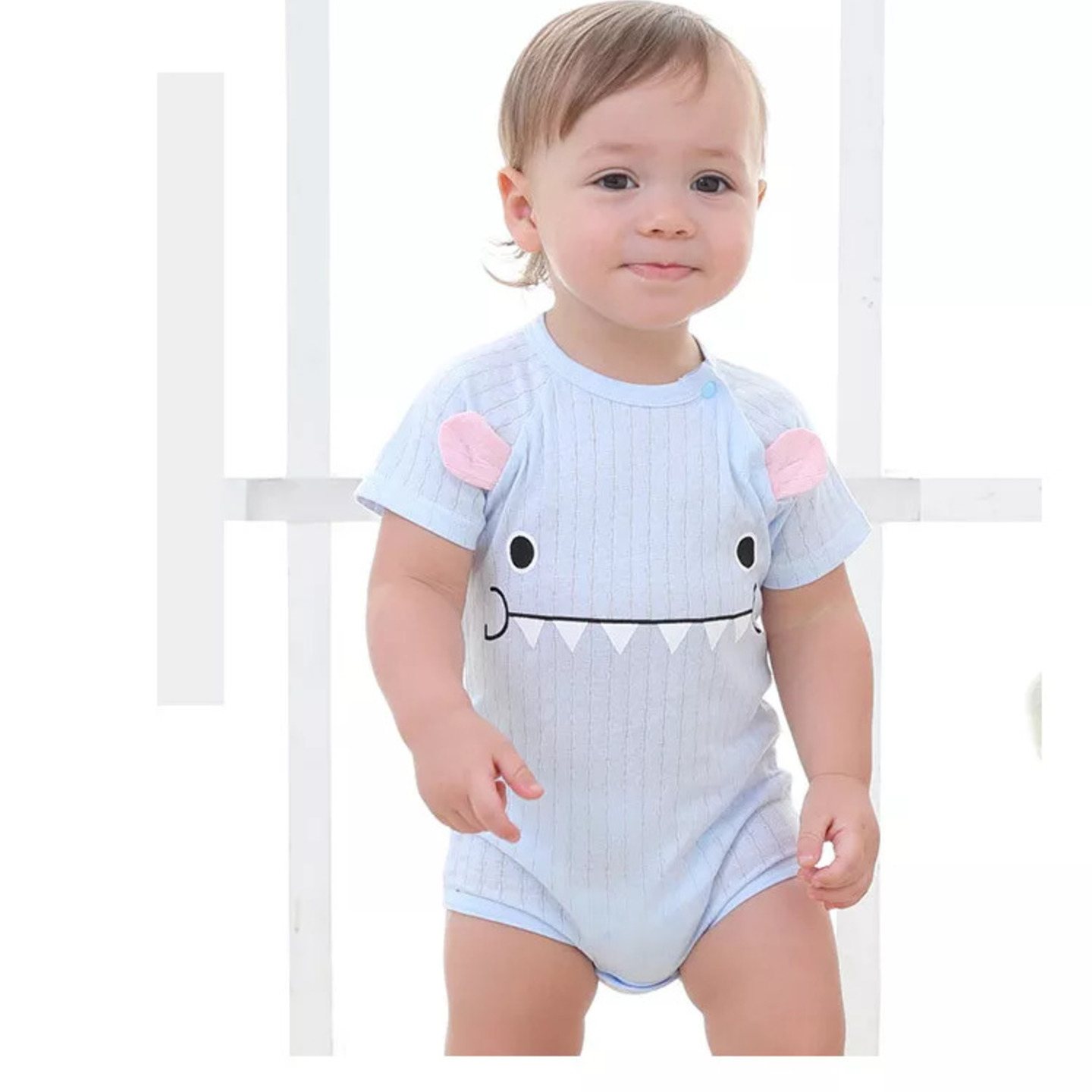 KidsNation Blue Romper with Cute Ears