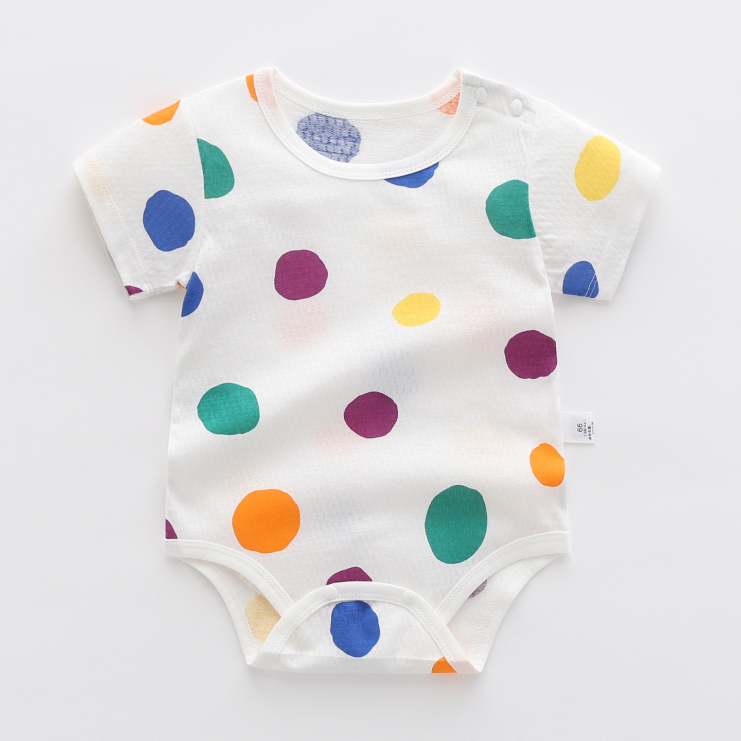 KidsNation Muticolor Polka Dots Romper