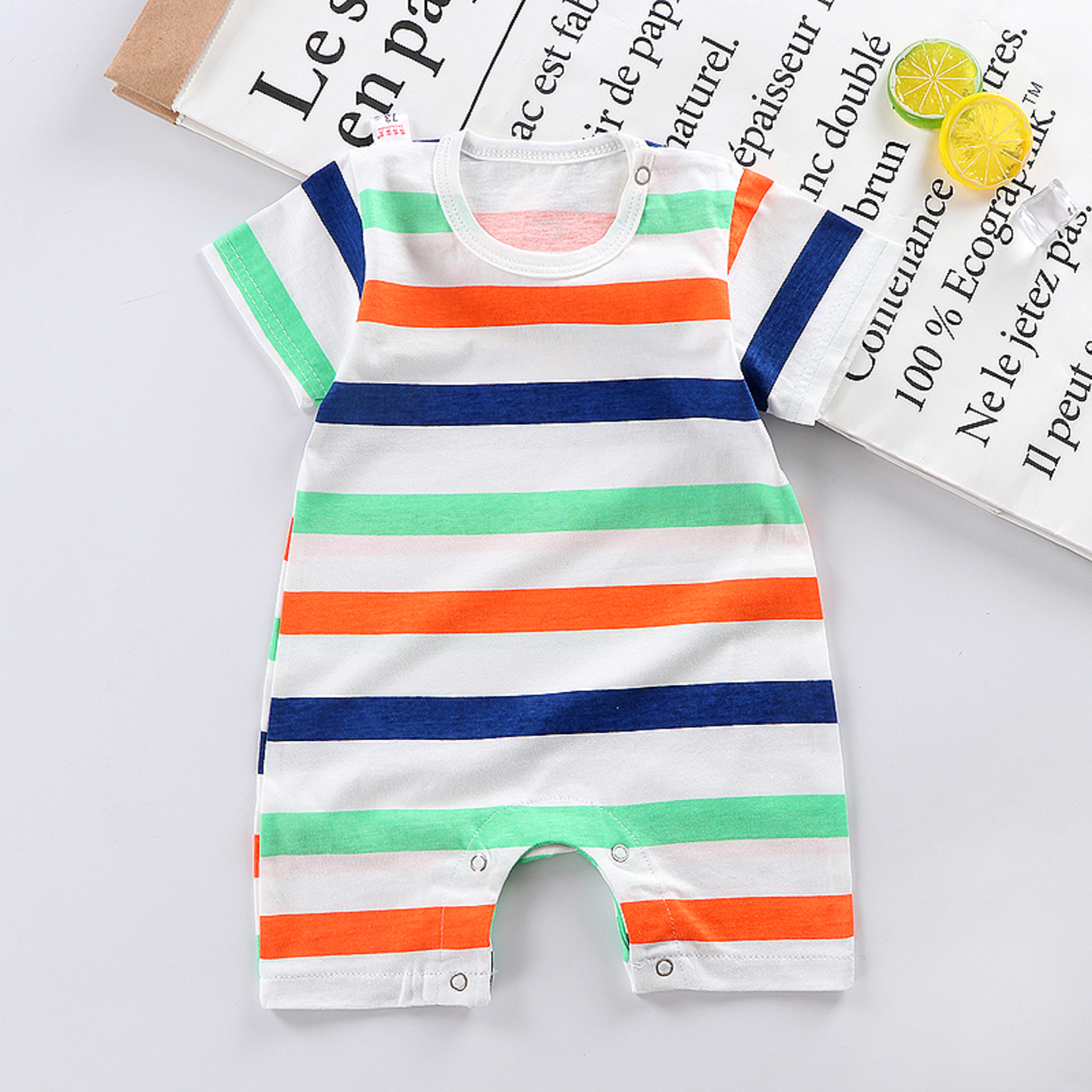 KidsNation Multicolor Stripes Onesie Romper