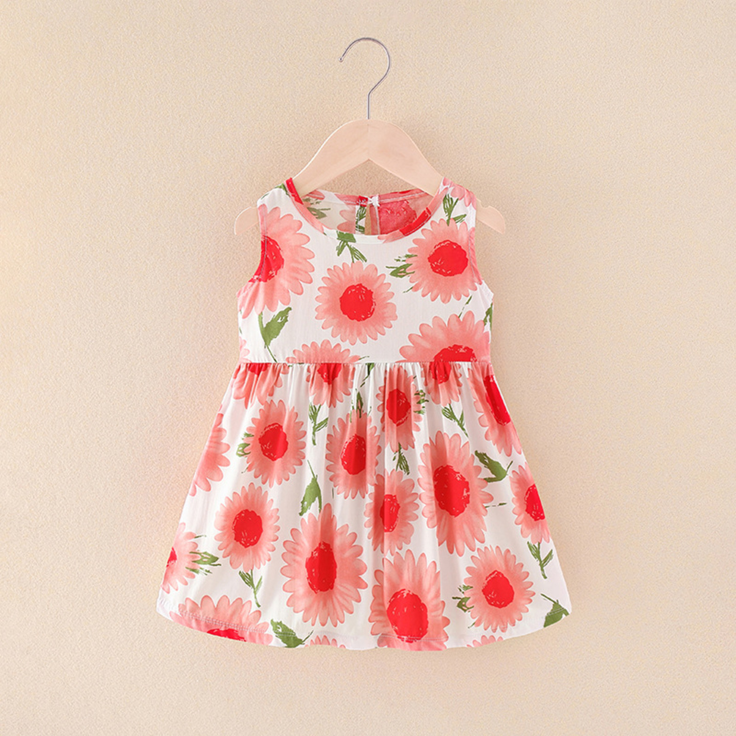 Floral Baby Girls Sleeveless One Piece Casual Dress