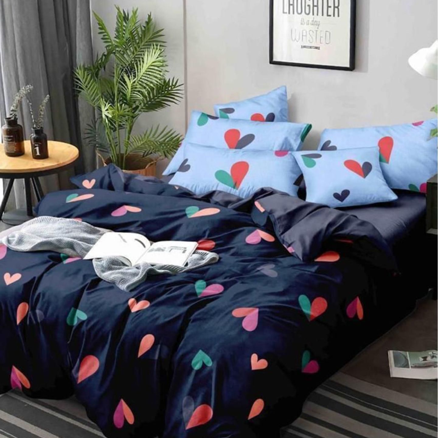 Platinum-Cotton Printed Queen Size Double Bedsheet with 2 Pillow Cover
