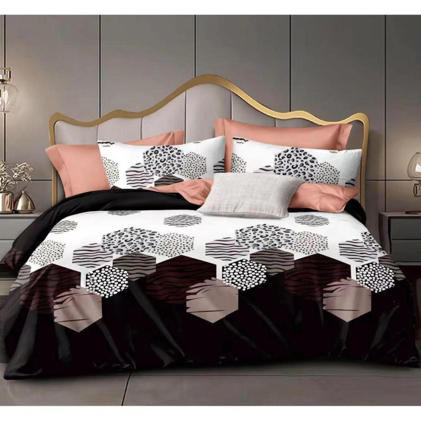 Glace Cotton-Cotton Printed King Size Double Bedsheet with 2 Pillow Cover