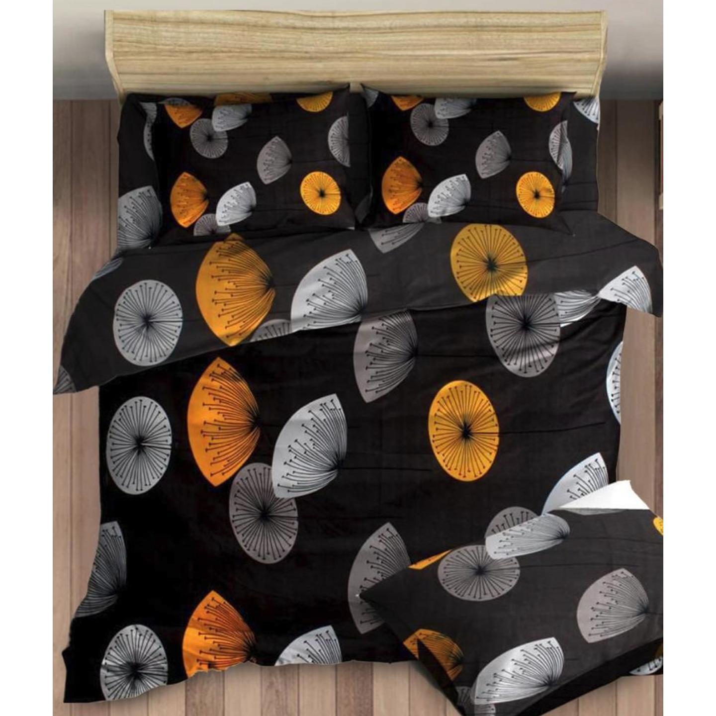 Platinum-Cotton Printed Queen Size Double Bedsheet with 2 Pillow Cover