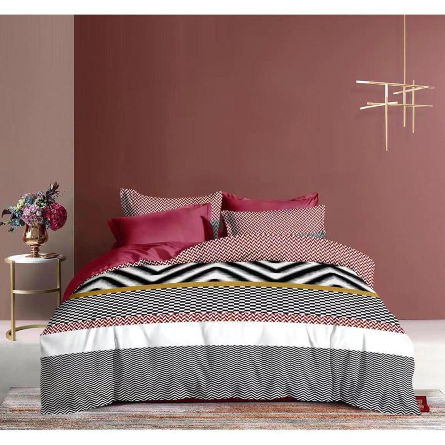 Glace Cotton-Cotton Printed King Size Double Bedsheet with 2 Pillow Cover