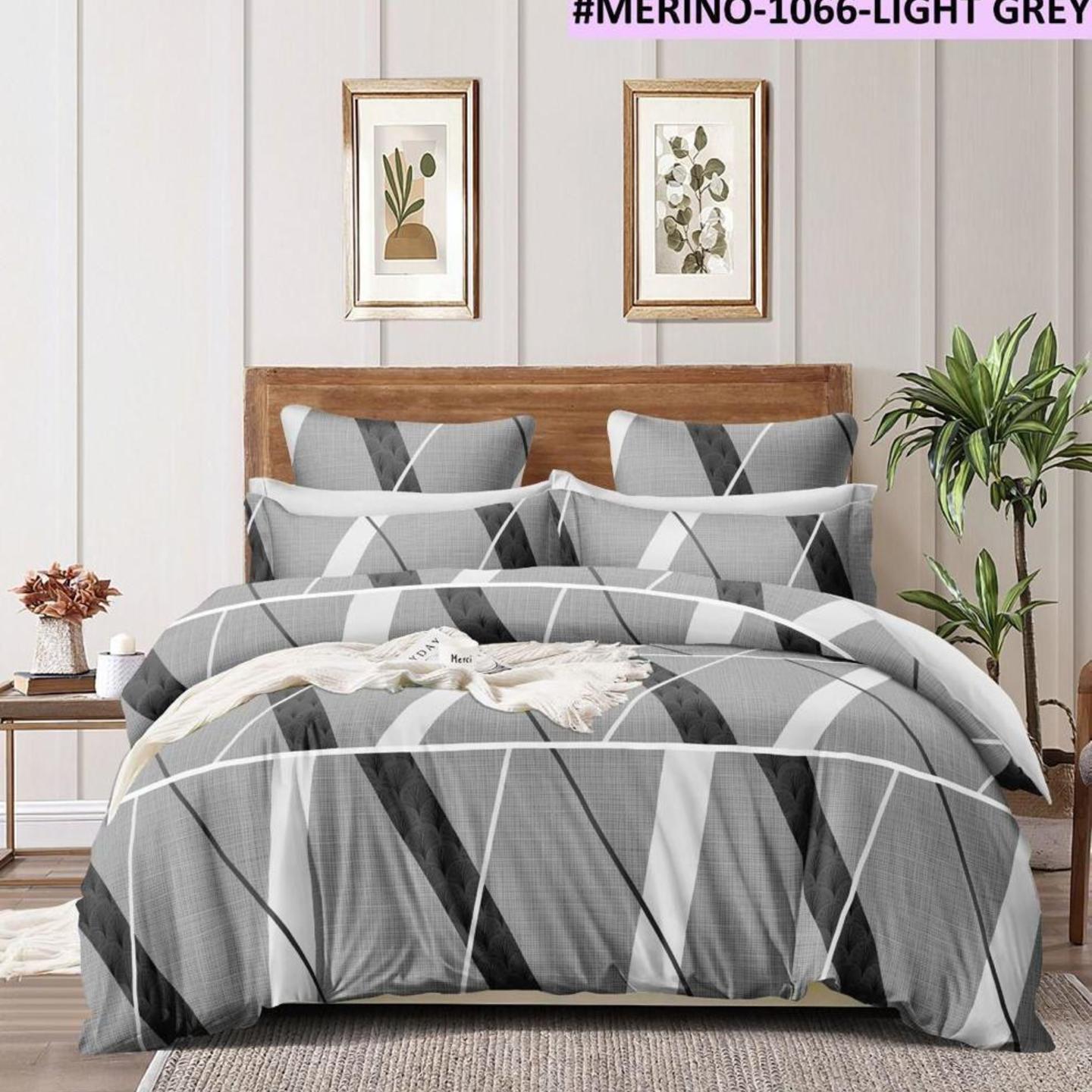 Merino-Cotton Printed King Size Double Bedsheet with 2 Pillow Cover