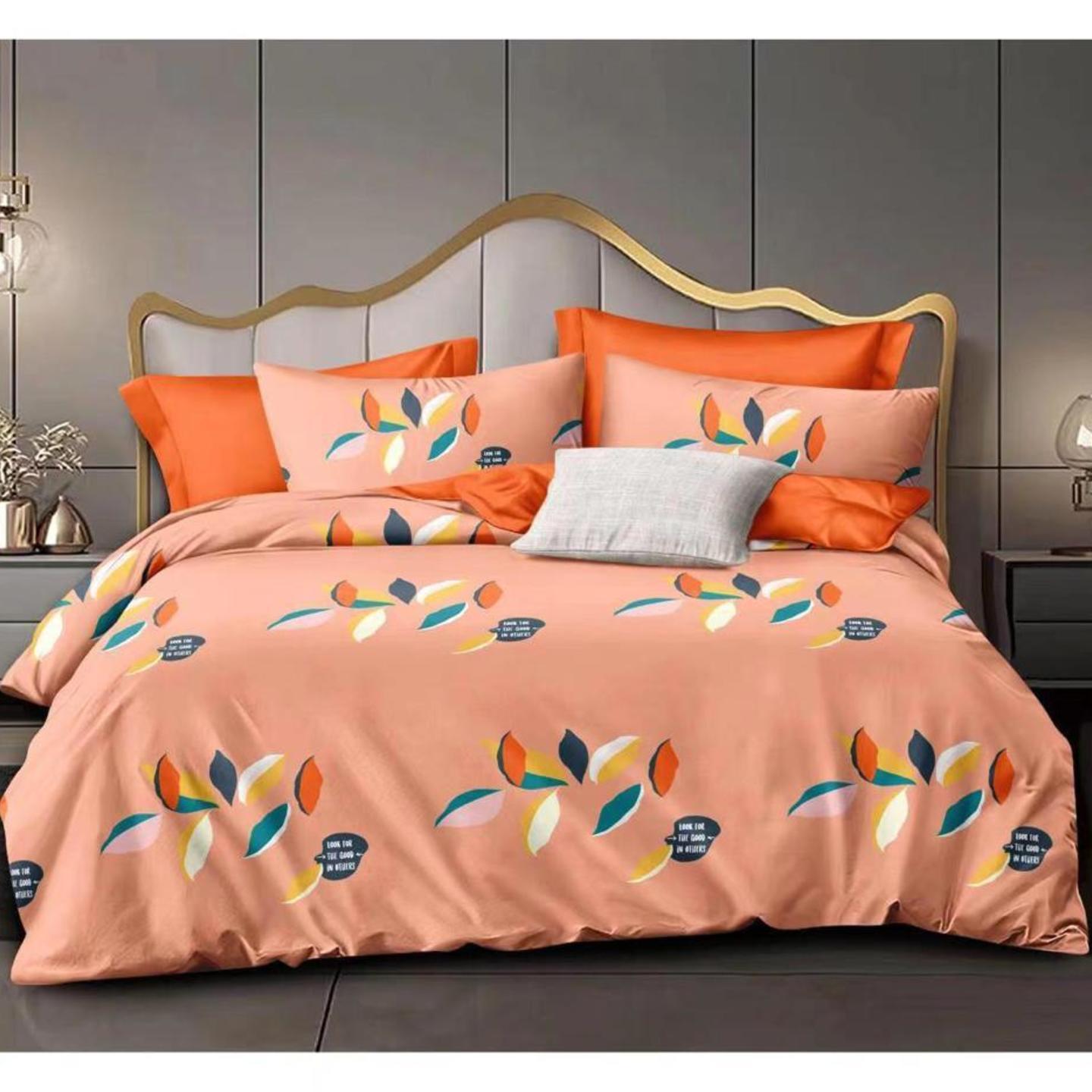 Glace Cotton-Cotton Printed King Size Double Bedsheet with 2 Pillow Cover