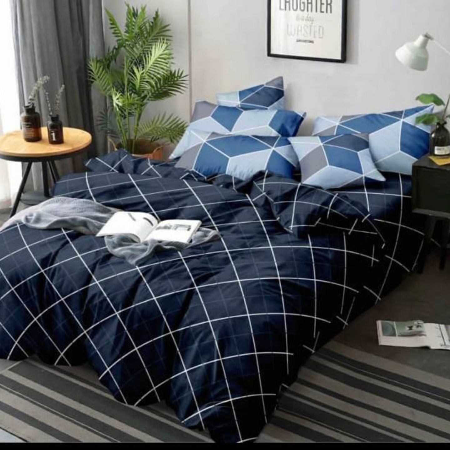Platinum-Cotton Printed Queen Size Double Bedsheet with 2 Pillow Cover