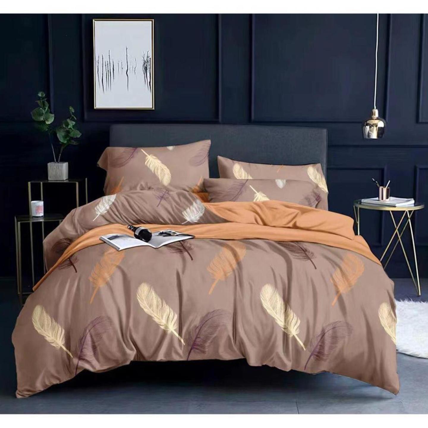 Glace Cotton-Cotton Printed King Size Double Bedsheet with 2 Pillow Cover
