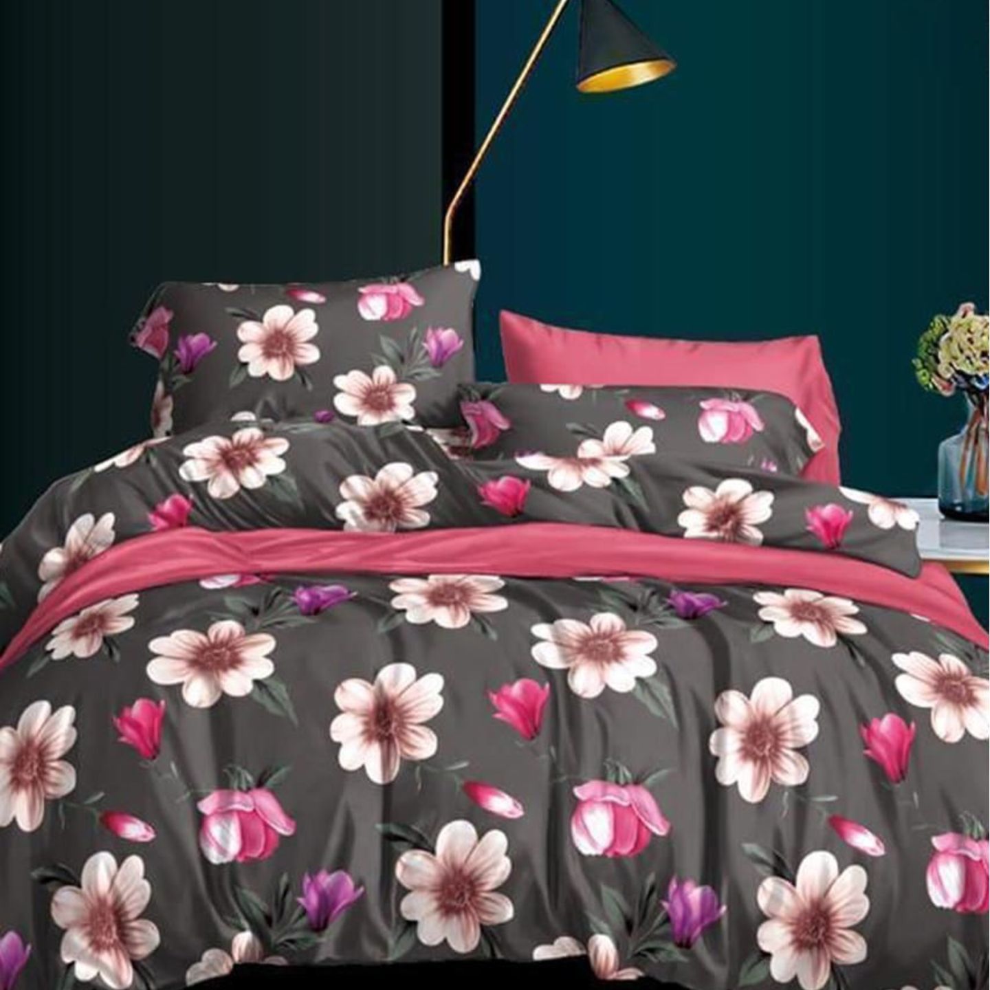 Platinum-Cotton Printed Queen Size Double Bedsheet with 2 Pillow Cover
