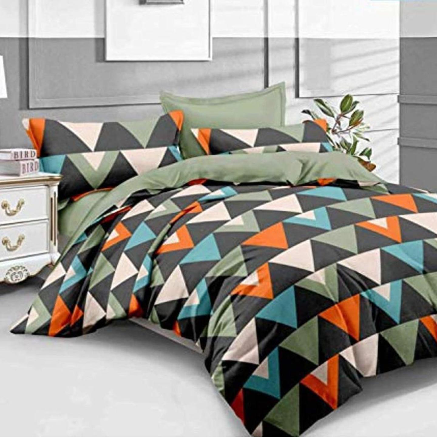 Merino-Cotton Printed King Size Double Bedsheet with 2 Pillow Cover
