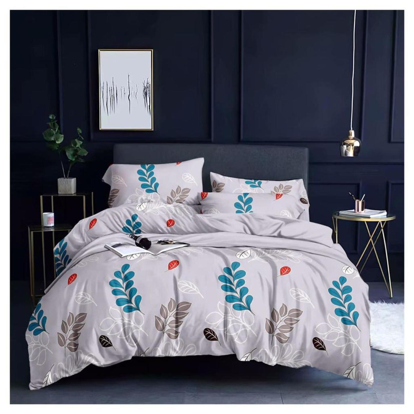 Glace Cotton-Cotton Printed King Size Double Bedsheet with 2 Pillow Cover