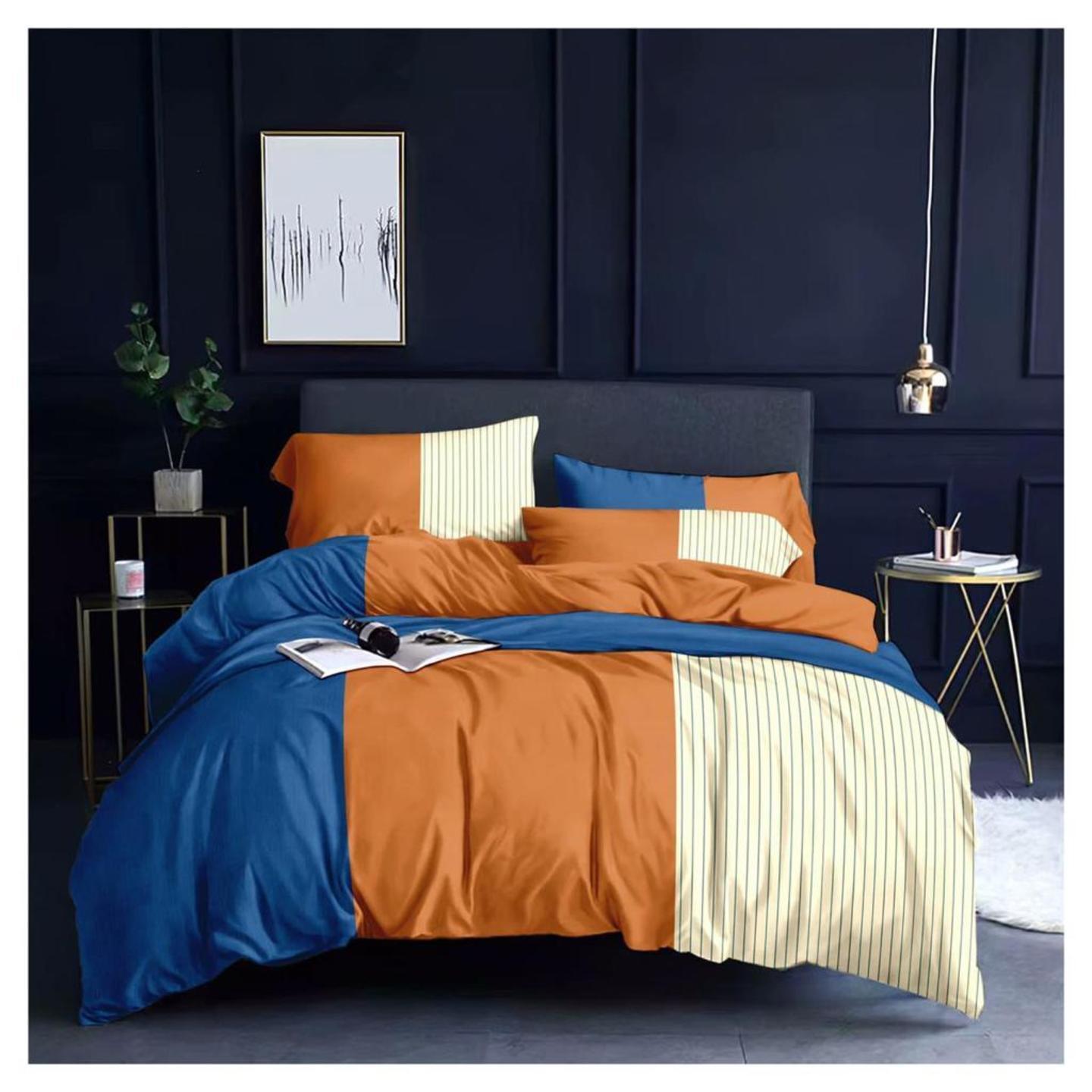 Glace Cotton-Cotton Printed King Size Double Bedsheet with 2 Pillow Cover
