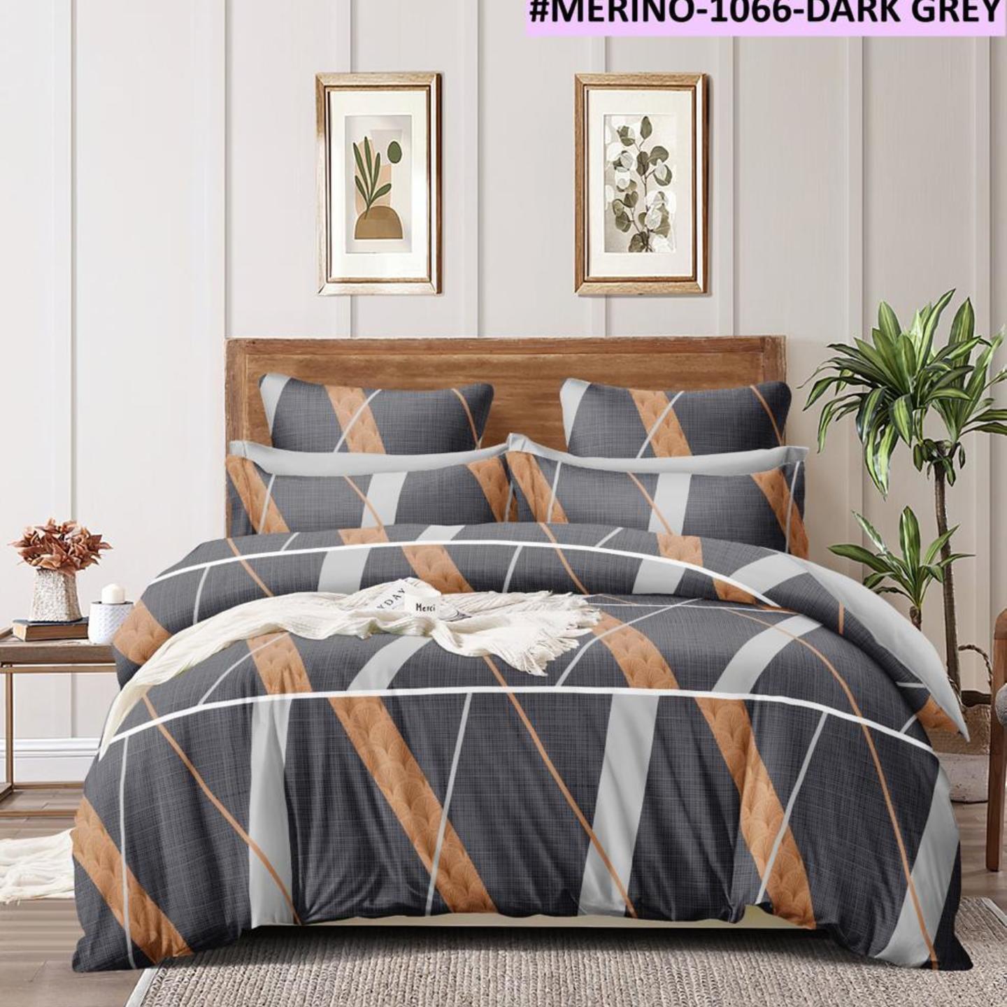 Merino-Cotton Printed King Size Double Bedsheet with 2 Pillow Cover
