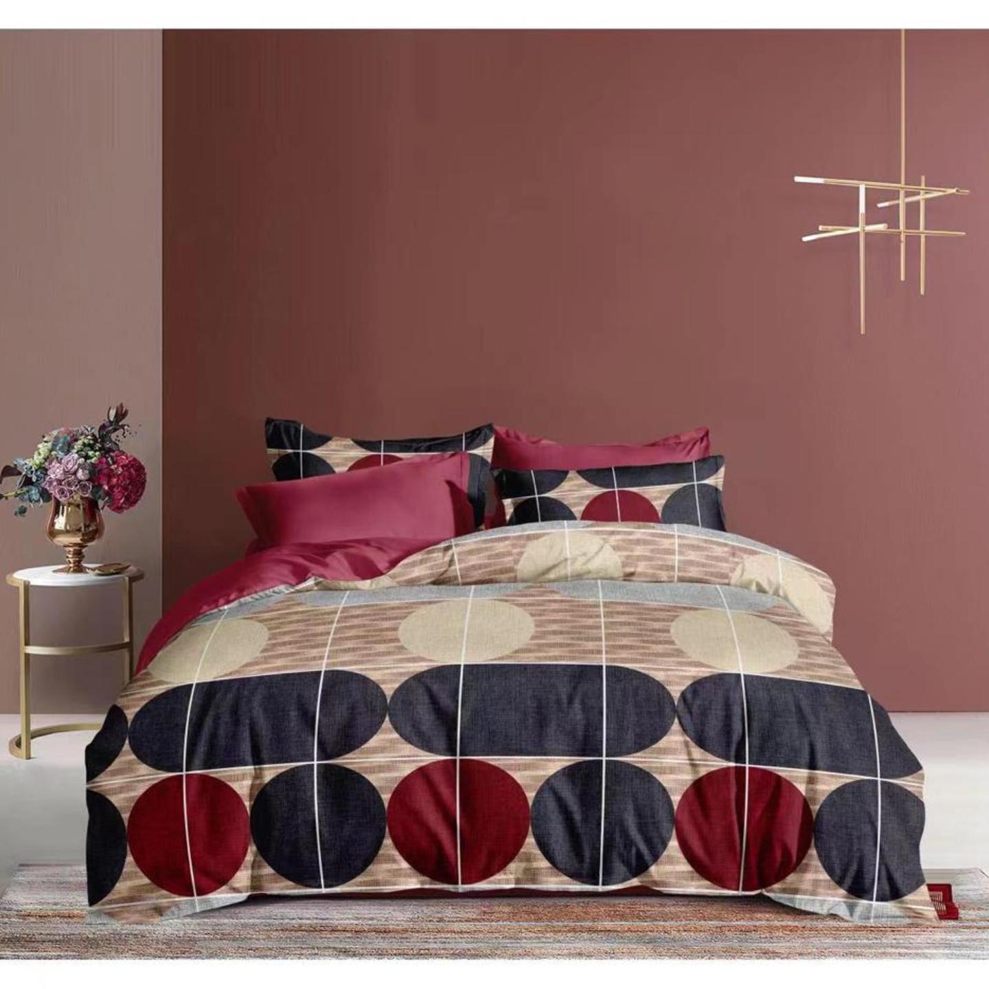 Glace Cotton-Cotton Printed King Size Double Bedsheet with 2 Pillow Cover
