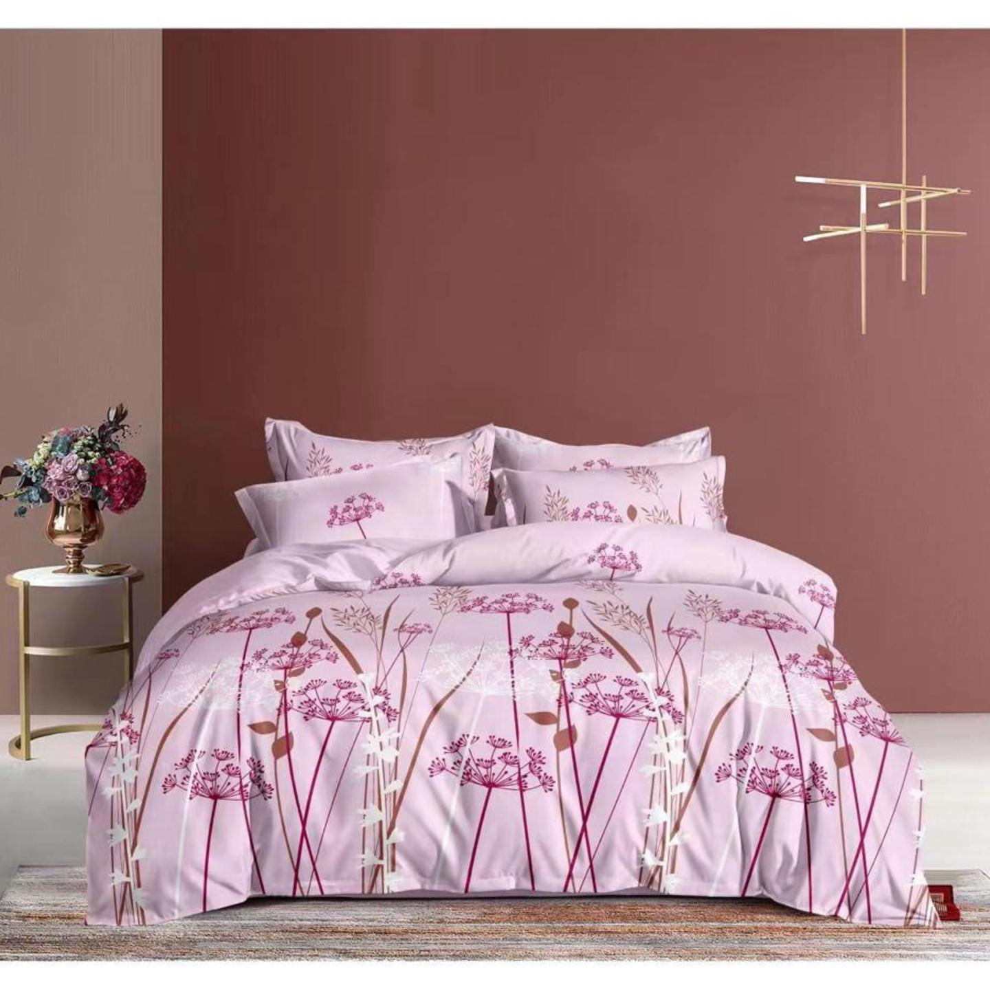 Glace Cotton-Cotton Printed King Size Double Bedsheet with 2 Pillow Cover