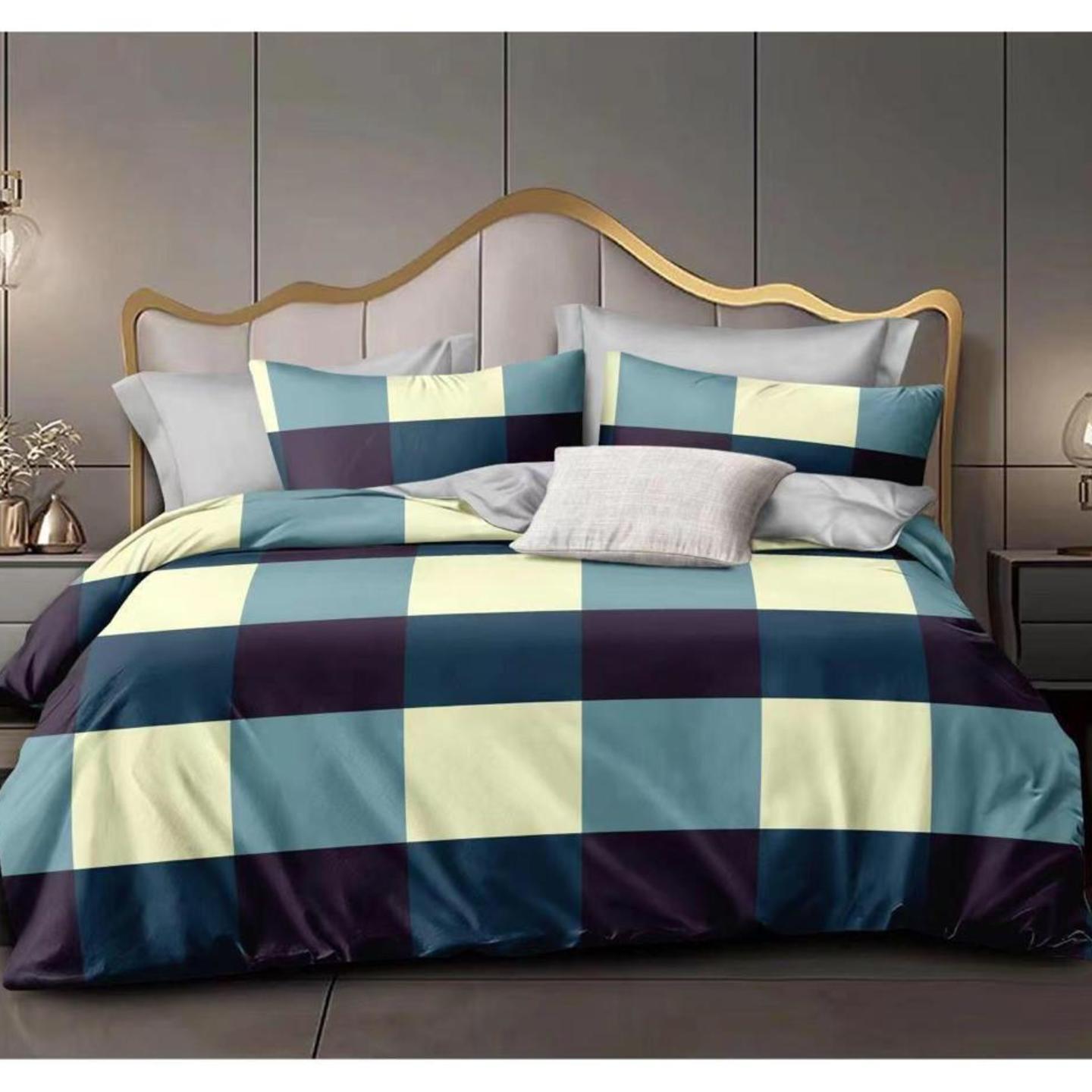 Glace Cotton-Cotton Printed King Size Double Bedsheet with 2 Pillow Cover
