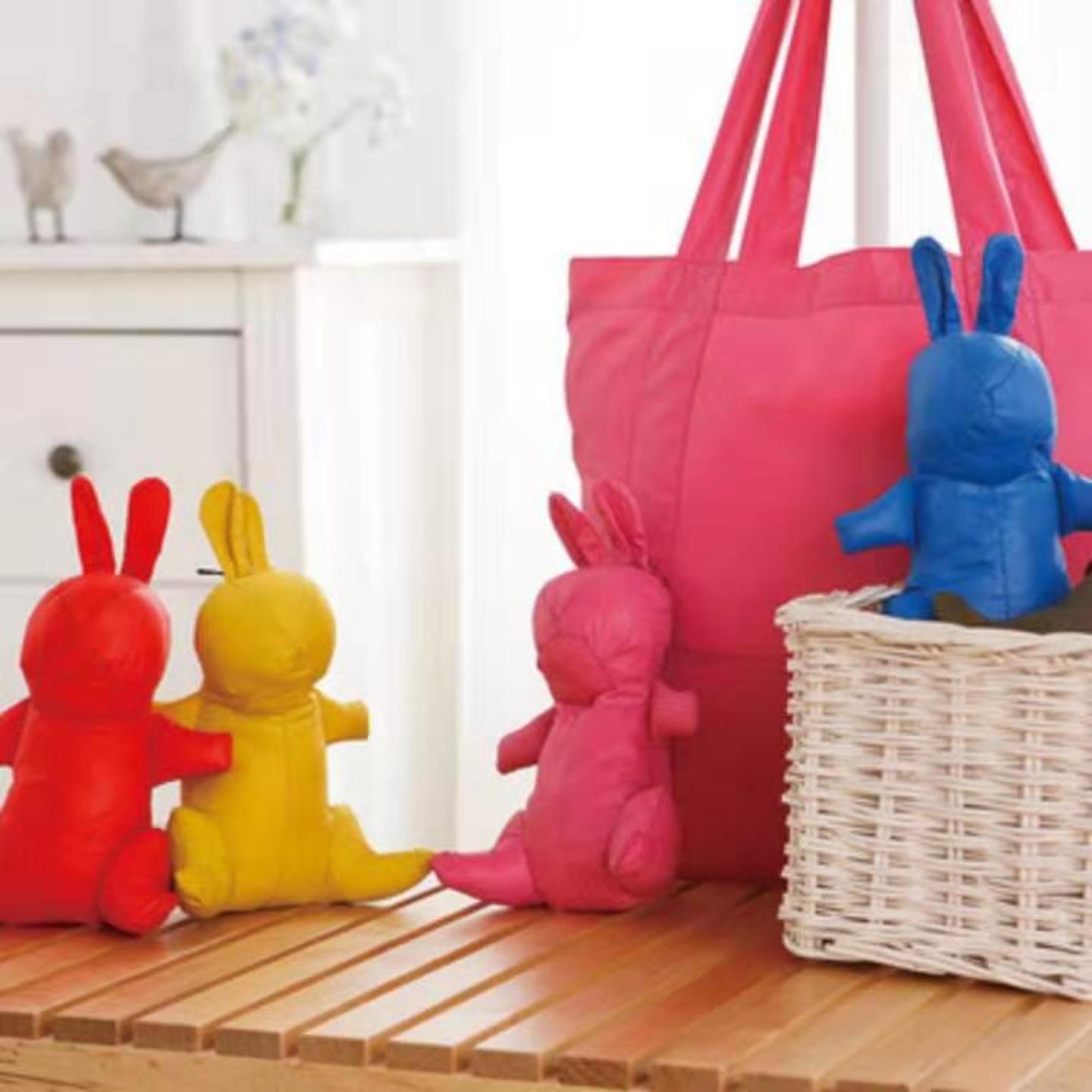 P00045 rabbit/teddy bear  shape reusable 190D polyester bag 