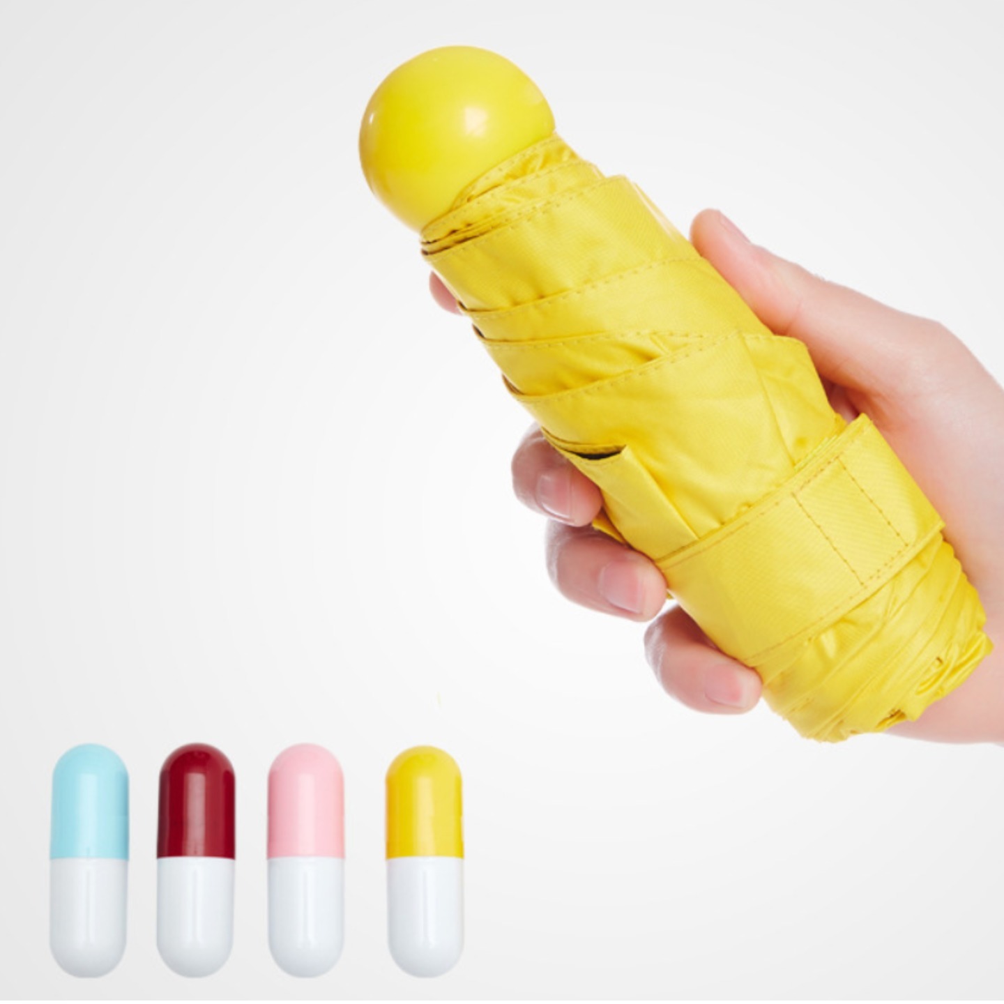 PK22080403 5 fold mini-umbrella in capsule case 