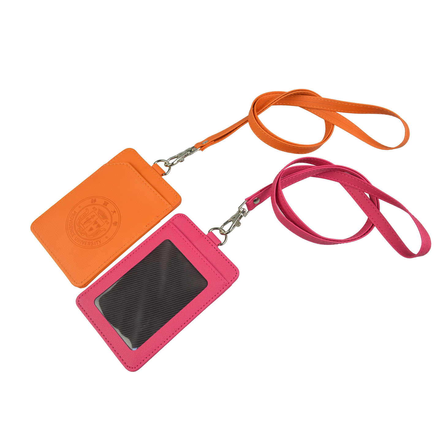 pu leather lanyard with card holder 