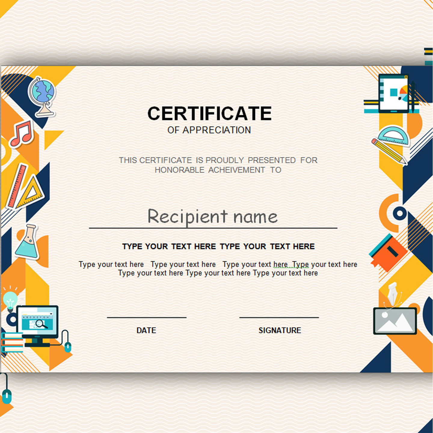 Educational certificate template