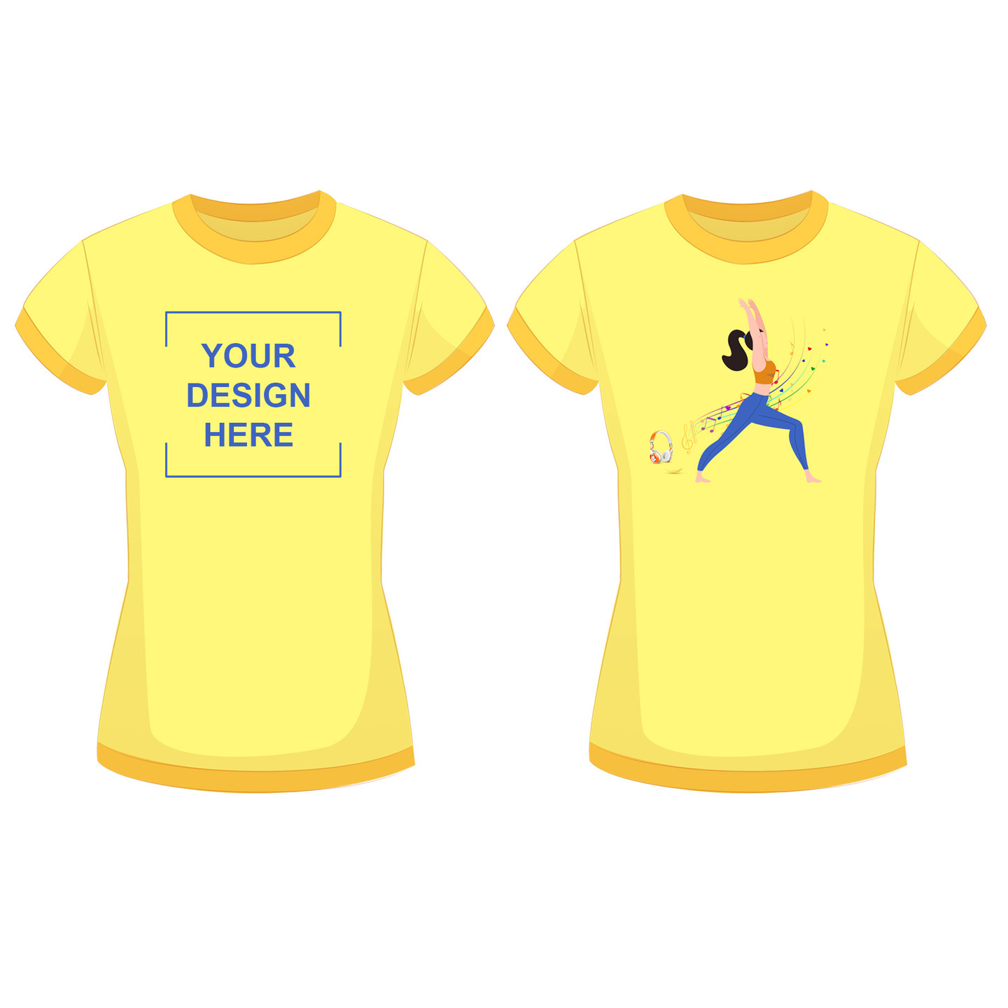 Musical yoga T-shirt art