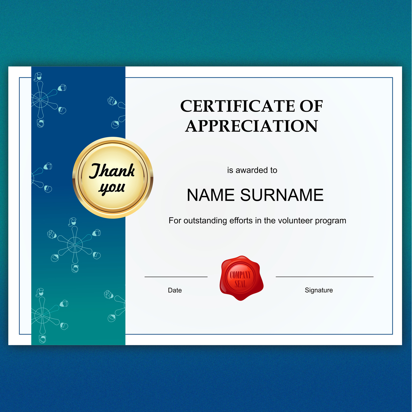 Emergency volunteering certificate template