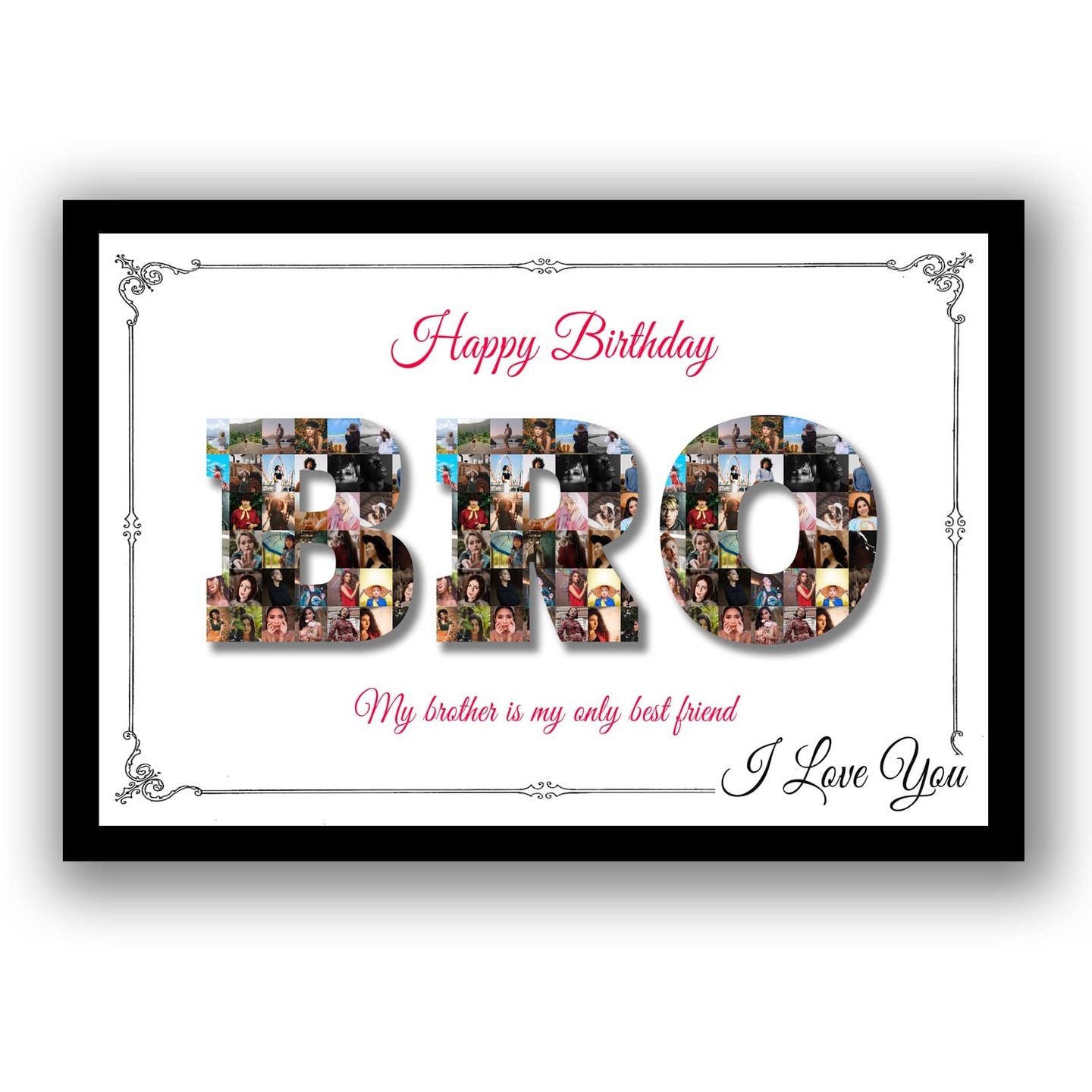 Personalised Bro Collage Photo Frame 30pics