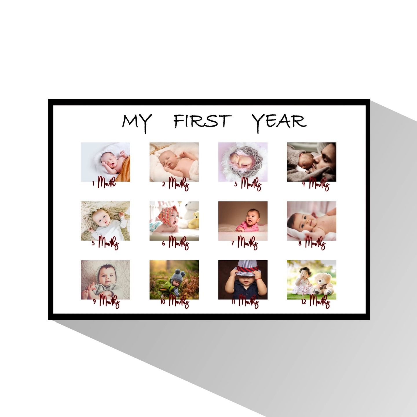 Personalised Baby First Year Collage Frame