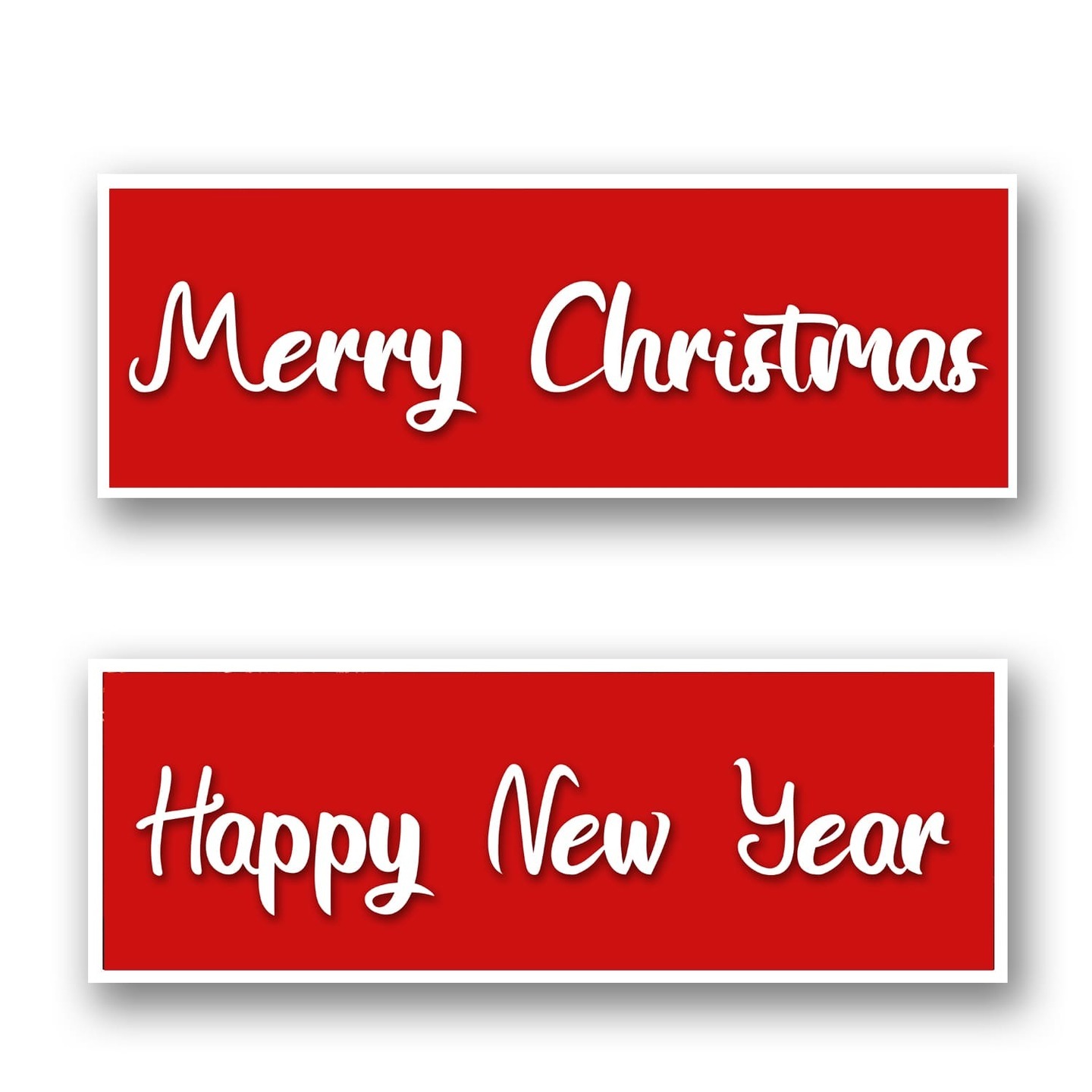 Frramed Merry christmas and Happy new year plain Wishes ( Pack of 2 )