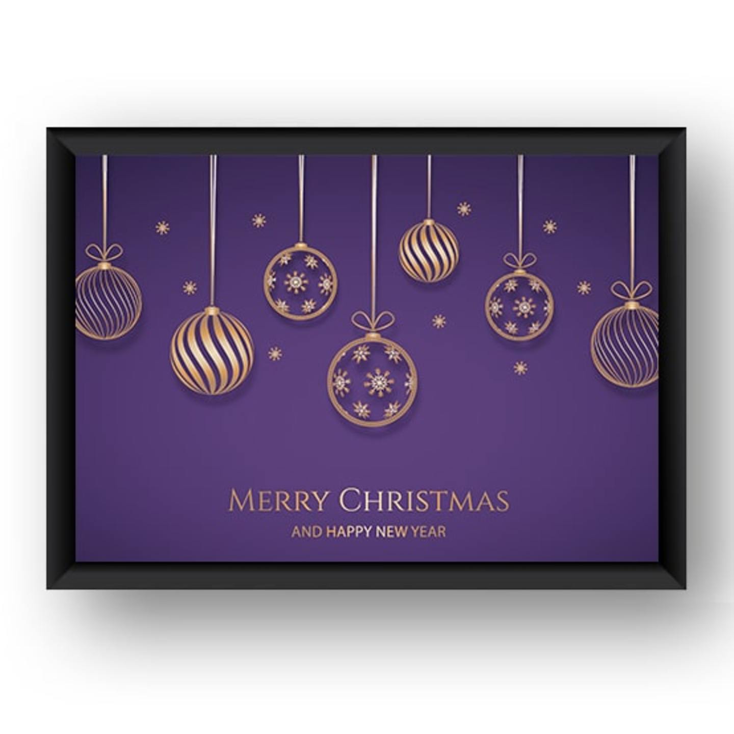 Framed purple Merry christmas wishes